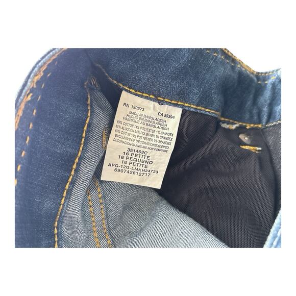 LEE Womens Petite Size 16P Perfect Fit Just Below Waist Blue Jeans 28.5" Inseam - Picture 7 of 8